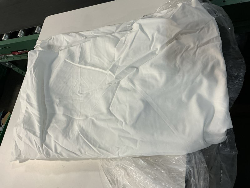 Condition photo showing As Is for organic crisp percale embellished duvet cover king