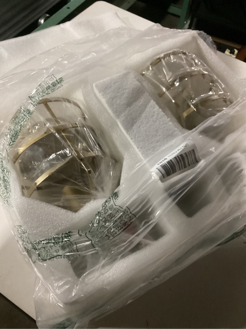 Condition photo showing Good Condition for 2-Pack Gold Pendant Lights Kitchen Island, Modern Mid Century Light Fixtures Hanging Lamp for Kitchen, Farmhouse Kitchen Pendant Lighting Over Island, Metal Cage Design