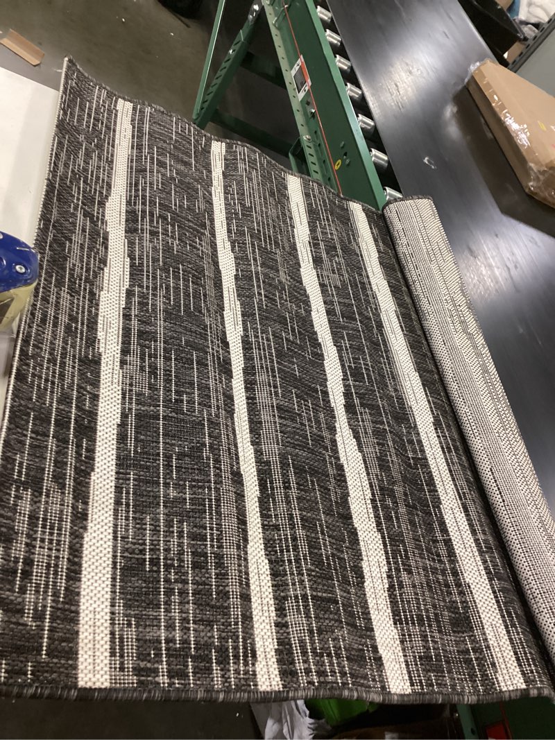 jonathan y smb125e-3 colonia berber stripe indoor outdoor area-rug bohemian contemporary easy-cleaning bedroom kitchen backyard patio non shedding, 3 x 5, black/ivory