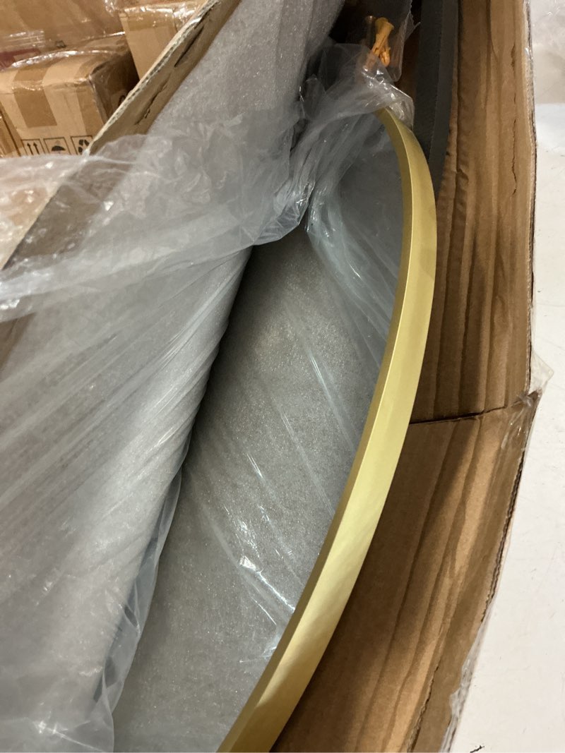 Condition photo showing Good Condition for 57" x 20" arched full length mirror - wall mounted/floor mirror aluminum alloy frame full body mirrors for bathroom living room bedroom and entryway,gold gold 57"l x 20"w