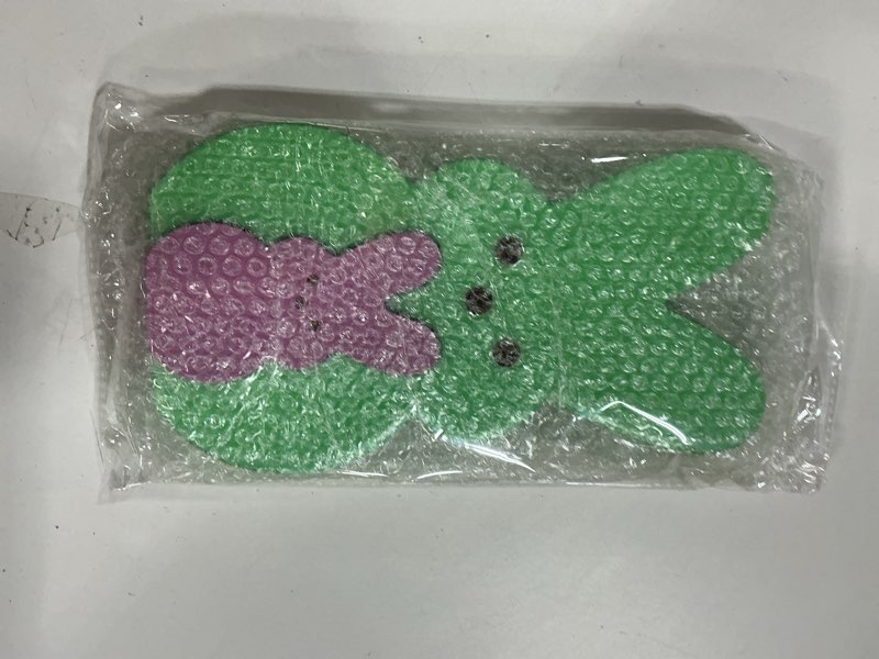 Condition photo showing New/Like New for Animal Adventure | Peeps | 9” Collectible Green and Purple Wooden Nesting Bunnies