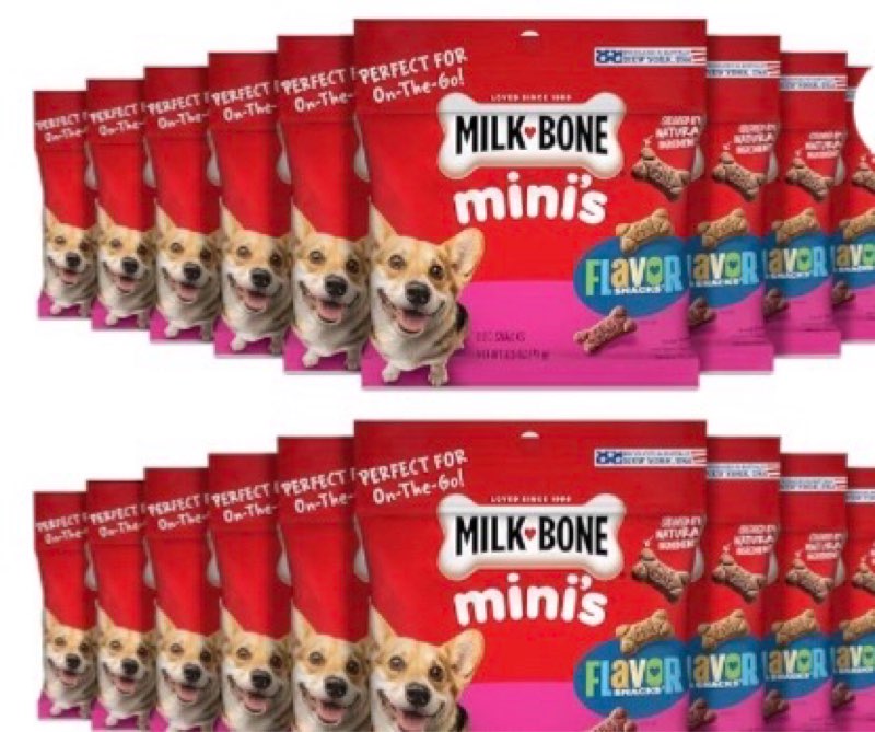 (Best by:DEC/16/2025) Milk-Bone Mini's Flavor Snacks Dog Treats, 2.5 Ounce (Pack of 20), Perfect for Walks, Travel Size, Party Favor