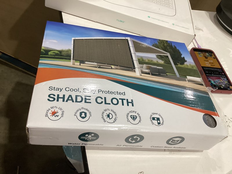 Condition photo showing New/Like New for Shade&Beyond 90% Sun Shade Cloth with Grommets, 6' X 8' Pergola Shade Cover Canopy, Mesh Tarp Sun Screens for Patio, Outdoor, Garden, Backyard, Mocha