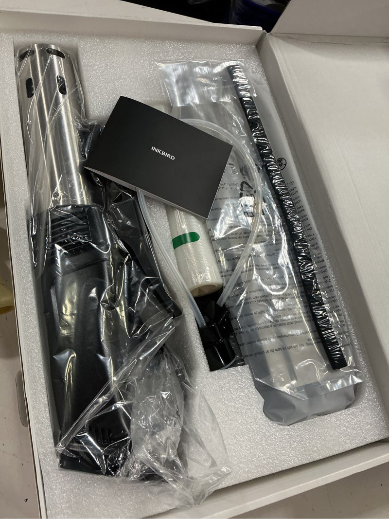 Condition photo showing Good Condition for inkbird wifi sous vide cooker isv-100w and vacuum sealer machine | 1000w sous-vide cooker immersion circulator with 14 preset recipes on app and thermal immersion, fast-heating with timer