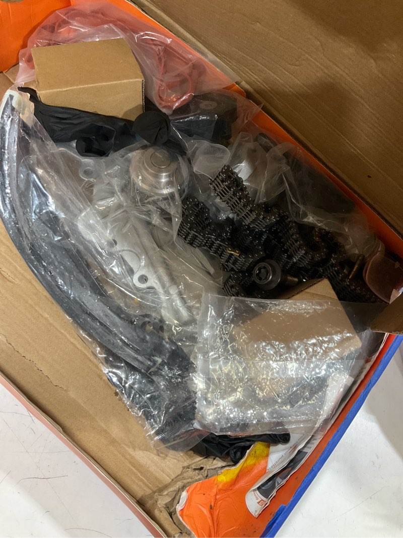 Condition photo showing Good Condition for autoexact timing chain kit w/water pump tensioner guide fits for ford edge explorer f-150 flex mustang police taurus transit lincoln mks mkx mkz 2011-2017 3.5 3.7 l dohc v6 engine replace # at4z6268a for ford lincoln 3.5l 3.7l 2011-2017