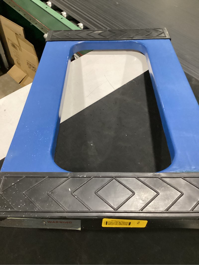 Condition photo showing As Is for milwaukee 1000-lb capacity 4 -wheel blue resin dolly
