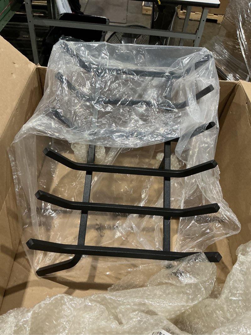 Condition photo showing Good Condition for fireplace grate,fireplace log holder,21 inch-high heavy duty solid cast iron firewood log burning rack for inside the fireplace accessories outood fire pit kindling fireplace tools