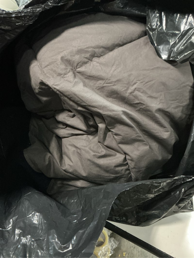 Condition photo showing As Is for L LOVSOUL Goose Feather Down Fiber Comforter King Size, 100% Organic Cotton Fabric Duvet Insert,1200TC,750+Fill Power, Hotel Collection, All Season Grey Bedding Comforters with 8 Tabs King(106x90inches) Grey/All Season