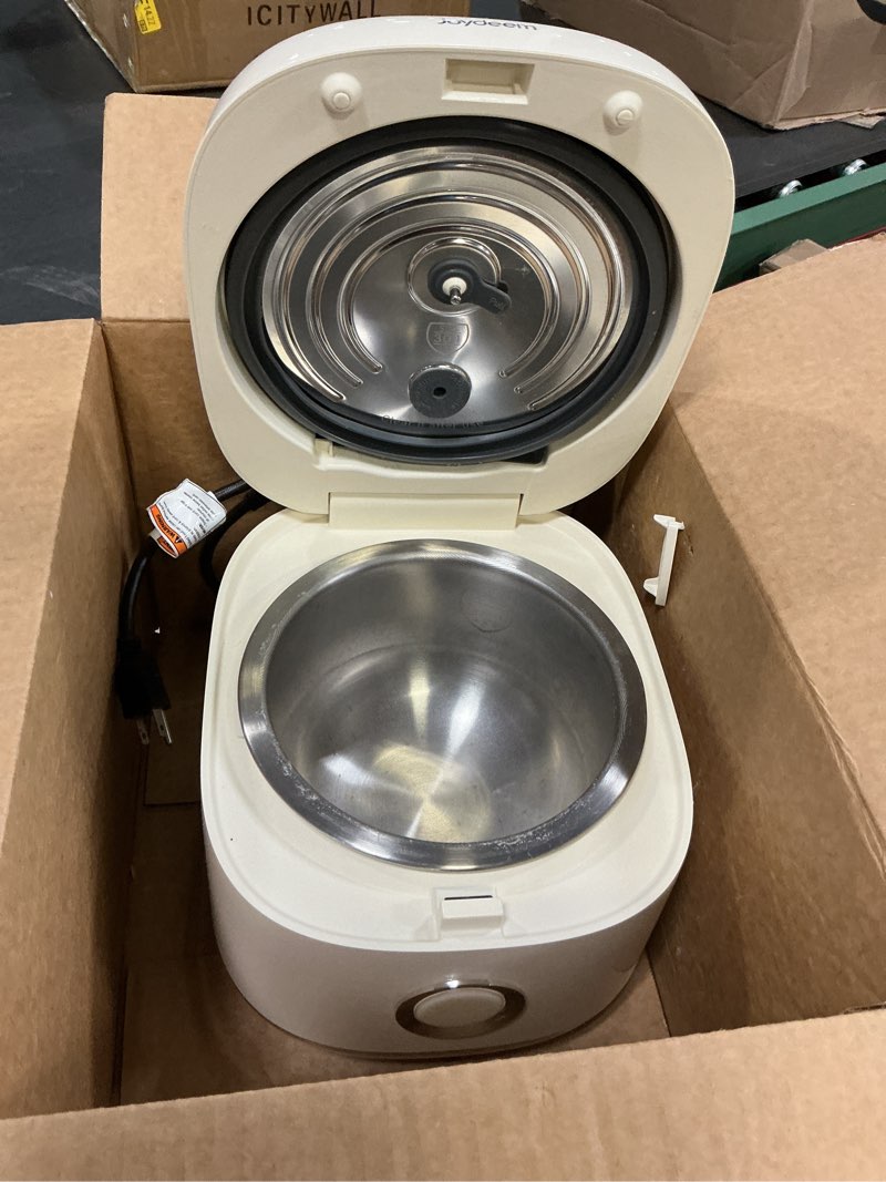 Condition photo showing As Is for Joydeem Stainless Steel Rice Cooker, Uncoated Non-stick 316L Stainless Steel Inner Pot Rice Cookers, 6 Cup Uncooked, 3L/3.2 qt, DFB-D300