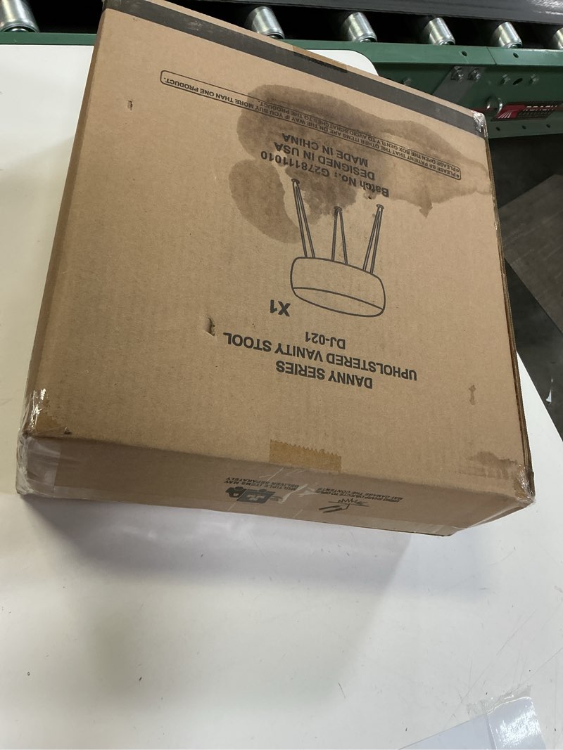 Condition photo showing New/Like New for LUE BONA Vanity Stool, White Vanity Stools for Makeup Room, Round Ottoman Foot Stool, Velvet Footrest Vanity Chair for Bathroom Vanity, Bedroom, Living Room, Entryway, Offices Beige