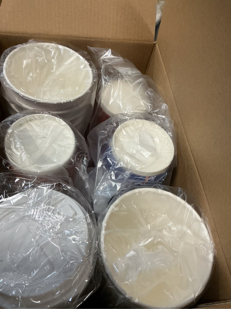 Condition photo showing New/Like New for 16 oz Christmas Disposable Coffee Cups with Lids, Christmas To Go Coffee Cups, Insulated Ripple Double-Walled Paper Cup for Hot Cocoa, Hot Chocolate, Drinks Supplies, Xmas Dinner Party (48 Pack) Christmas-four style 16 once