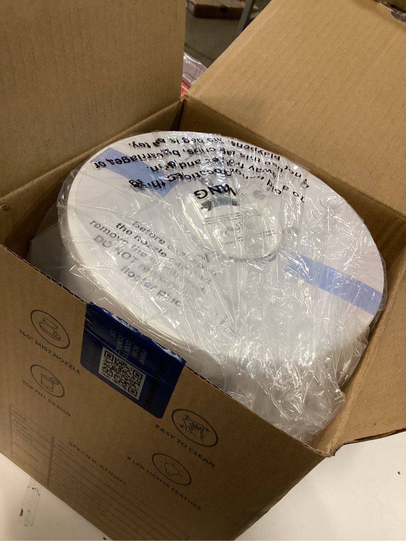 Condition photo showing New/Like New for Everlasting Comfort 2.5L Top Fill Humidifier for Bedroom – Quiet, Easy to Fill & Clean, 24HR Runtime, Night Lights, Timer, Ultrasonic Cool Mist, Auto Shut-Off, Essential Oil Diffuser - White