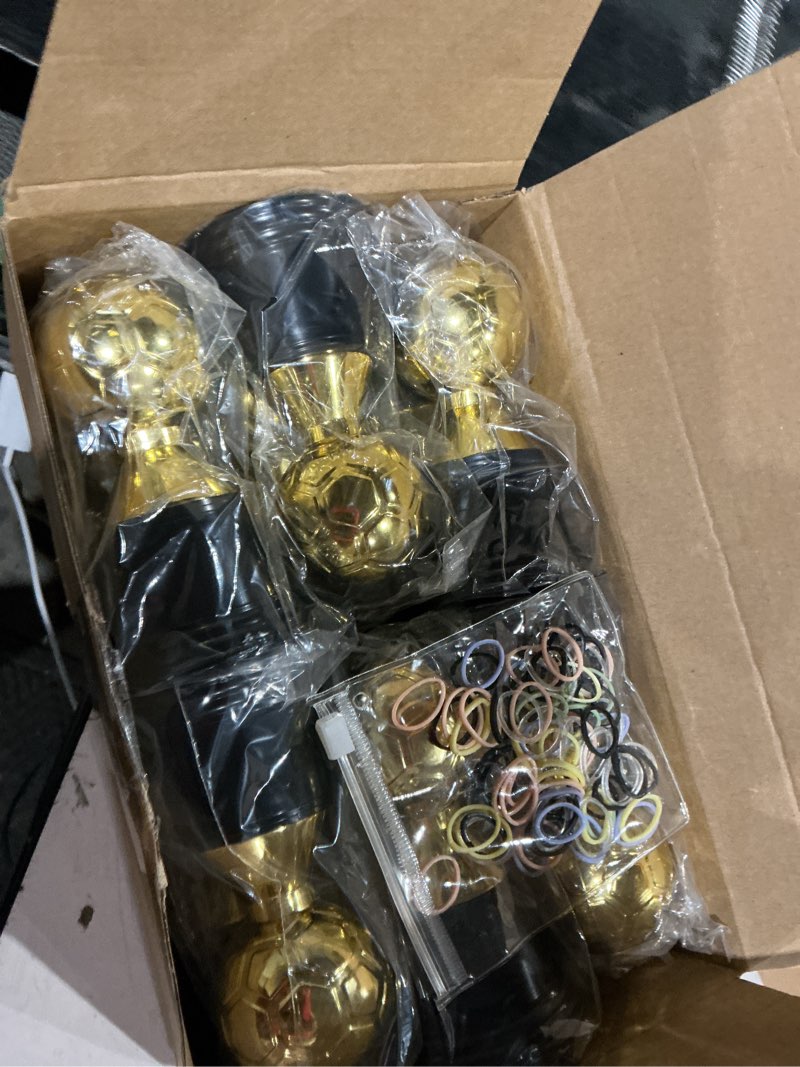 Condition photo showing Good Condition for leinuosen 12 pack mini football baseball star soccer trophies for awards 4.5 inch plastic golden award trophies prize for sports, party favors, competition or celebration awards 12 baseball