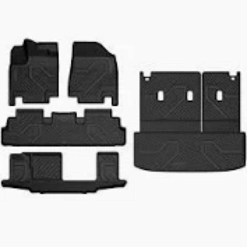 Floor Mats for Nissan Pathfinder 2022-2025, All Weather Floor Mats Trunk Cargo Liner with Backrest P