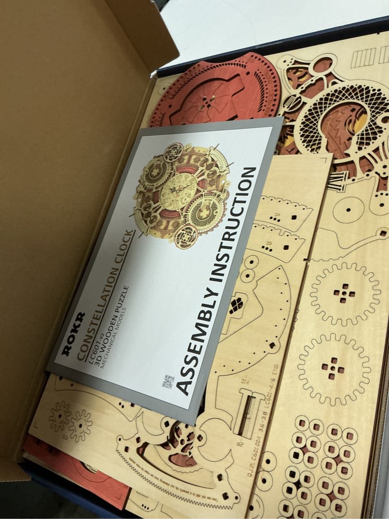 Condition photo showing Good Condition for ROKR 3D Wooden Puzzles for Adults-Wooden Clock Puzzle Kit-Wood Model Kits to Build for Adults-Zodiac Wall Clock