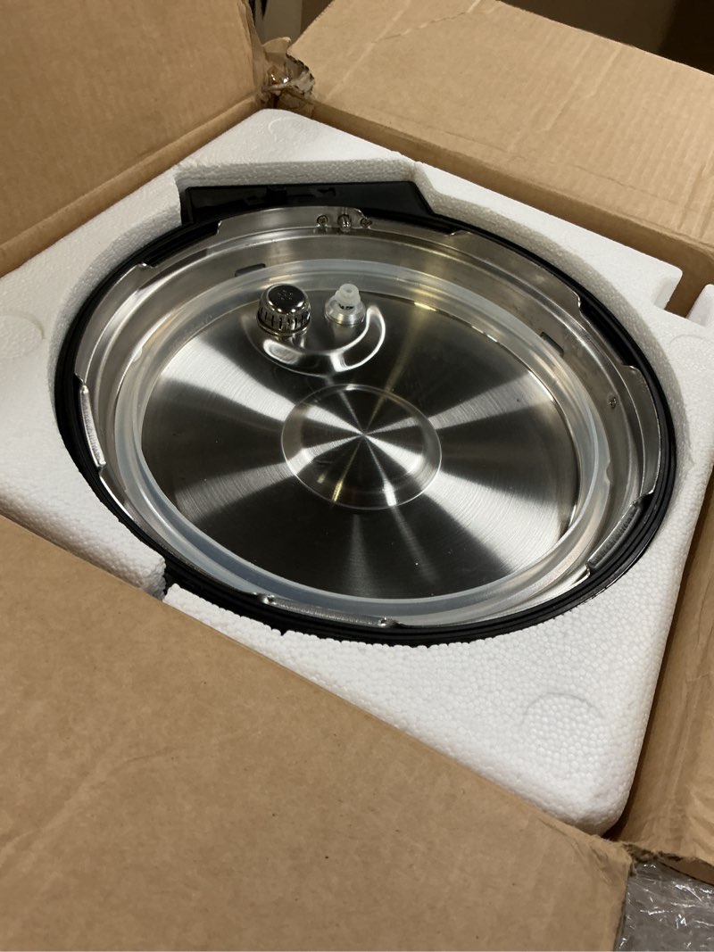 Condition photo showing As Is for carori 9-in-1 electric pressure cooker 6 qt, dual inner pots, stainless steel pot and non-stick pot, 12 preset cooking programs with imd touchscreen, safe vent, slow cook, rice cook, steam, black 6 quarts?double inner pot? black ?double inner pot?