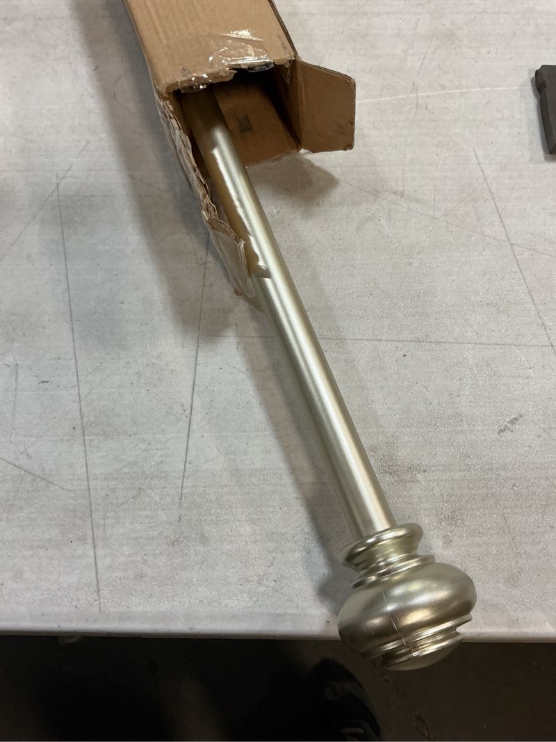 Condition photo showing As Is for H.VERSAILTEX Window Curtain Rods for Windows 28 to 48 Inches Adjustable Decorative 3/4 Inch Diameter Single Window Curtain Rod Set with Classic Finials, Nickel 28"-48" Nickel
