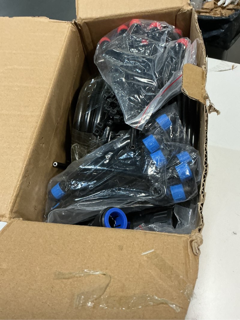 Condition photo showing Good Condition for 230ft drip irrigation kit with quick connect pe tubing, automatic garden watering sprinkler system, 2026 upgraded water-saving design with 3 adjustable misting emitters, greenhouse & raised bed