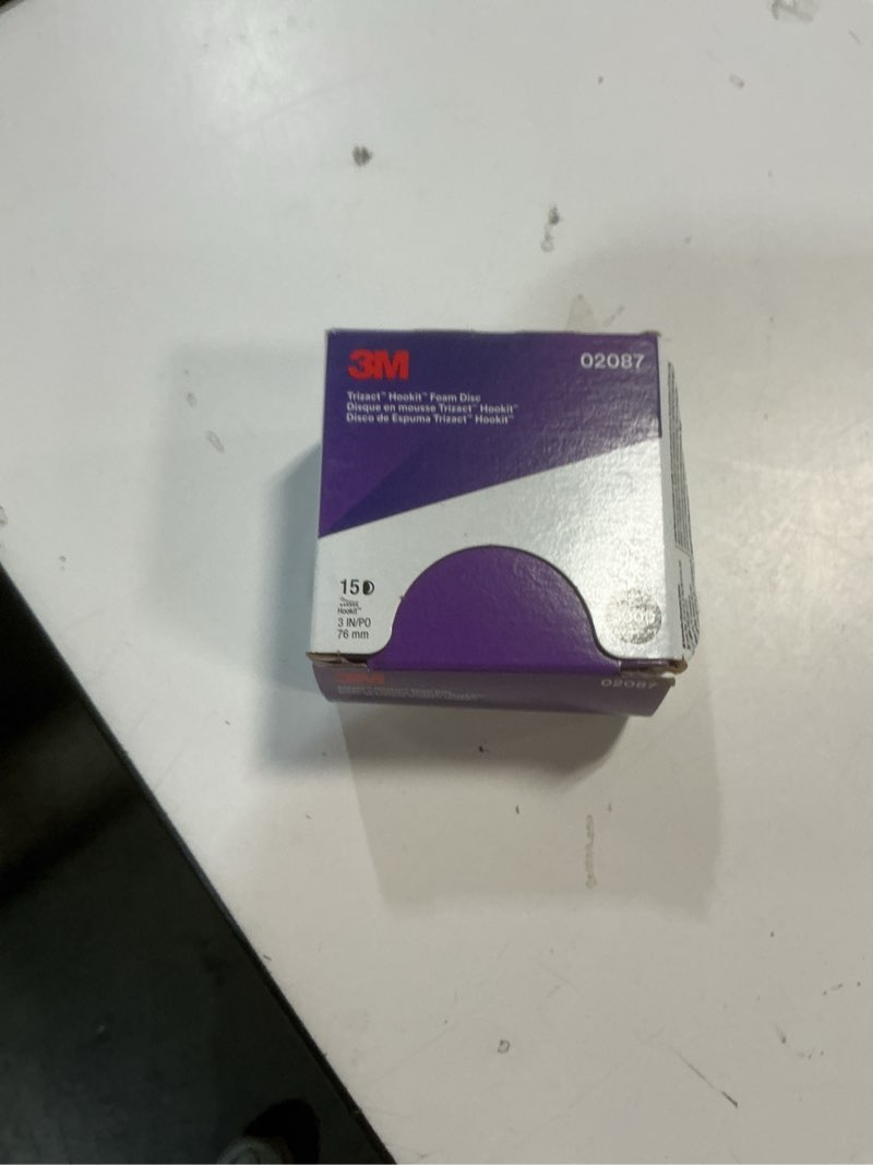 Condition photo showing New/Like New for 3m trizact hookit foam disc, 02087, 3 in, p3000, 15 discs per carton