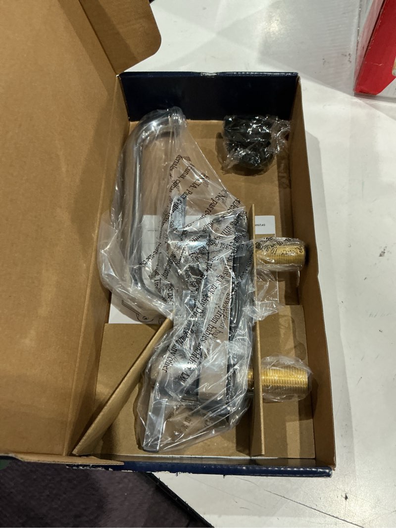 Condition photo showing As Is for project source chrome 2-handle deck-mount utility faucet