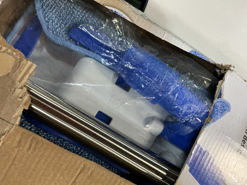 Condition photo showing Good Condition for mr.siga professional microfiber mop for hardwood, laminate, tile floor cleaning, stainless steel telescopic handle - 3 reusable flat mop refills and 1 dirt removal scrubber included blue, blue