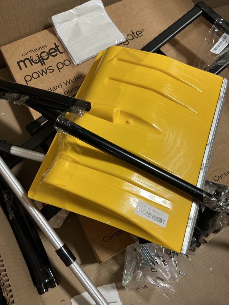 Condition photo showing As Is for Snow Shovel for Driveway Stairs Decks Garage Snow Removal with Telescopic 52-59 inch Long Handle Lightweight Household Snow Shovel for Soft and Light Snow Removal (16 inch Wide)