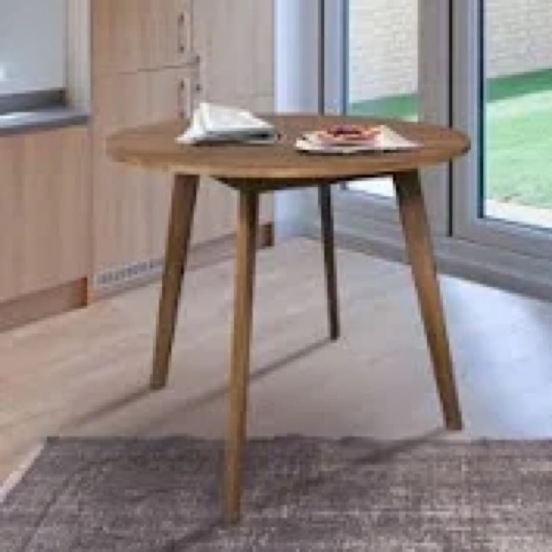 george oliver small round solid wood dining table
