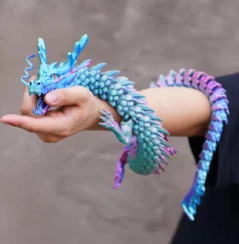 Super Huge Large Dragon 3D Printed Dragon with Movable Mouth and Eyes,Flexible Realistic Articulated