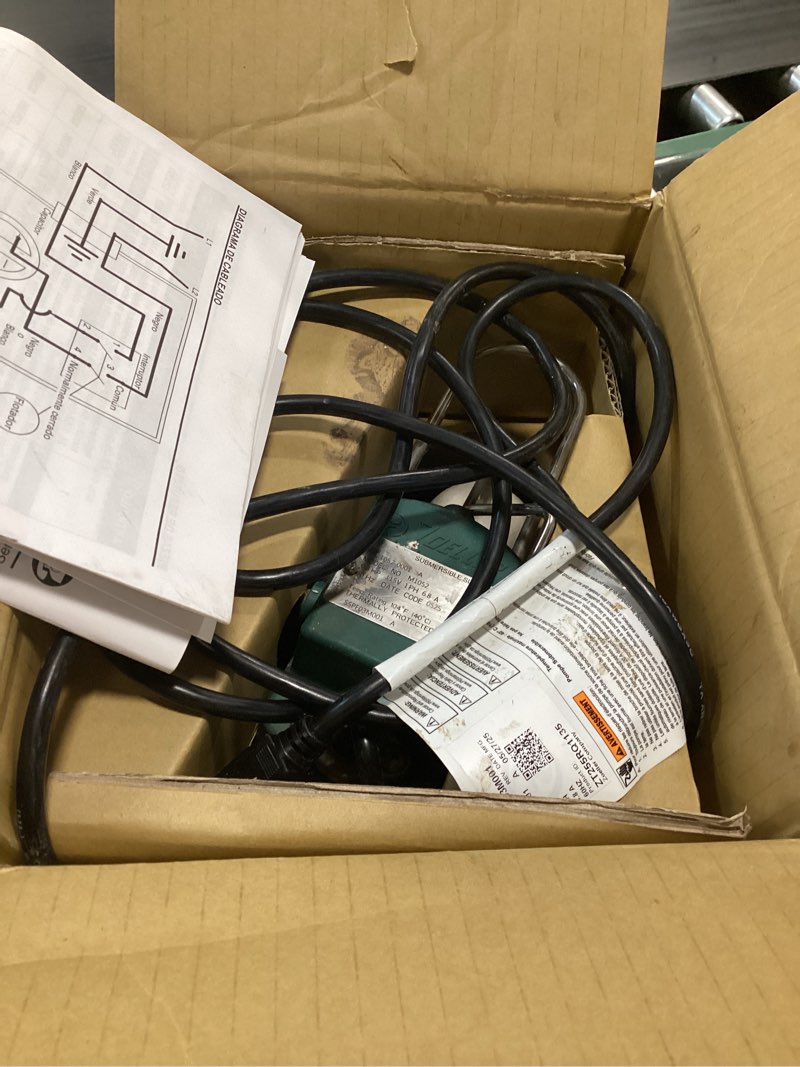 Condition photo showing As Is for Zoeller 1/3 HP Pro 115V Cast Iron Submersible Sump Pump