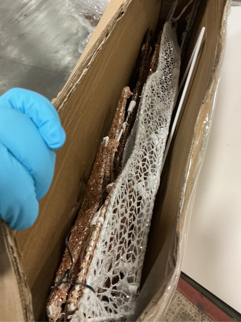 Condition photo showing Good Condition for Hourleey 4FT Lighted Christmas Nativity Scene, Christmas Outdoor Decorations with 120 Count Pre-lit Warm White Lights, Holy Family for Xmas Outside Yard Garden Holiday Decor