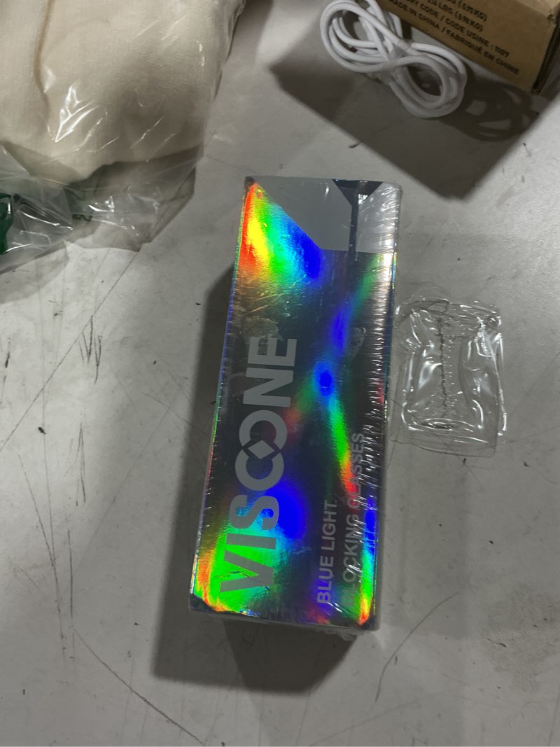 Condition photo showing New/Like New for visoone rectangle tr90 blue light blocking glasses computer eyewear with preppy look for women and men cougar cougar upg violet indigo
