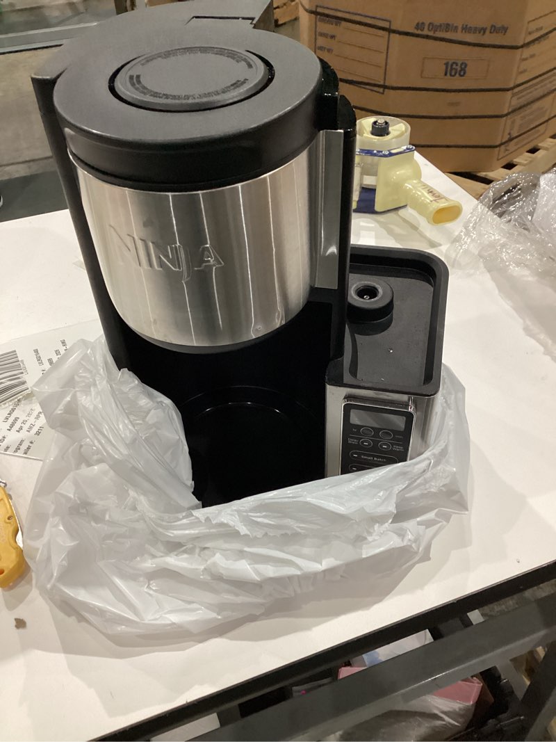 Condition photo showing As Is for ninja fresh brew™ drip coffee maker | programmable 14cup glass carafe, brew classic & rich, 70oz removable water reservoir | small batch, delay brew, adjustable warming plate | stainless steel | ce451 14 cup
