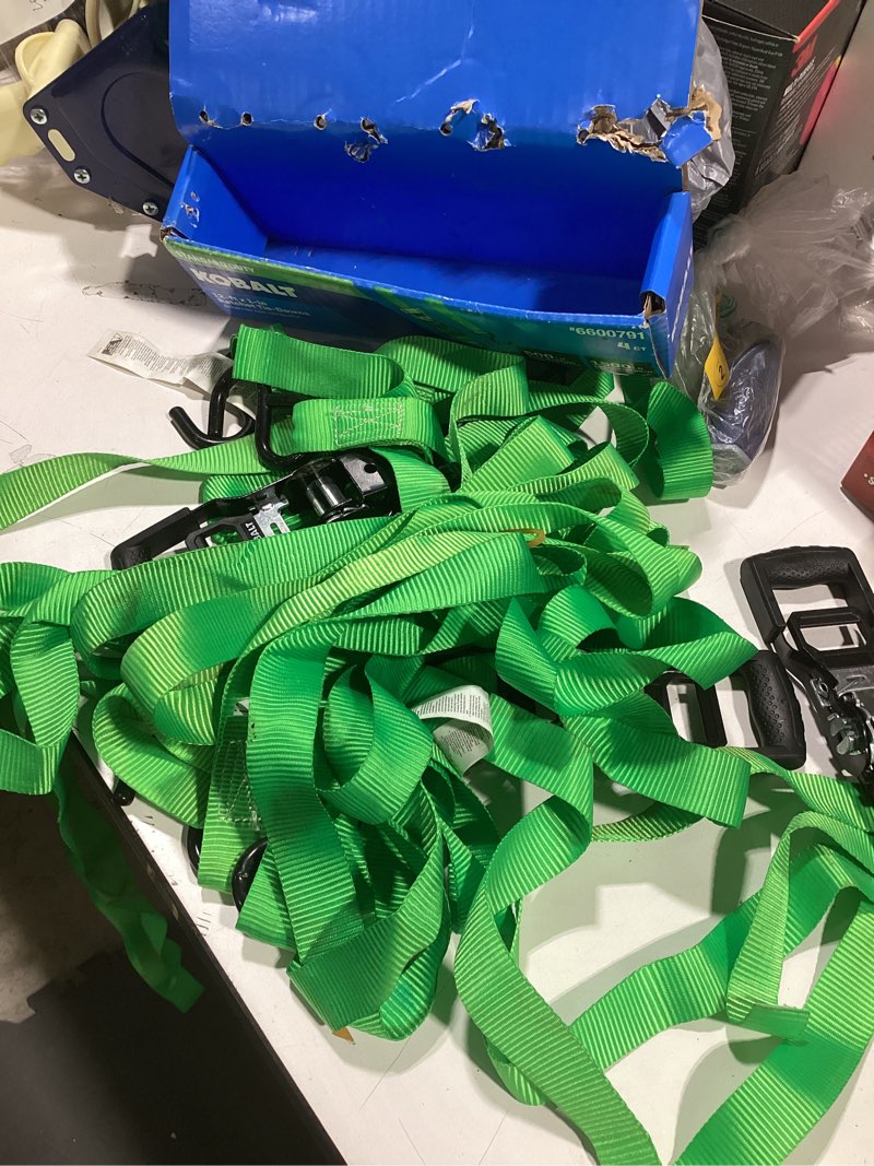 Condition photo showing Good Condition for Kobalt 1-in x 12-ft Ratcheting Strap Tie Down with S-hook 1500-lb Break Strength (4-Pack)