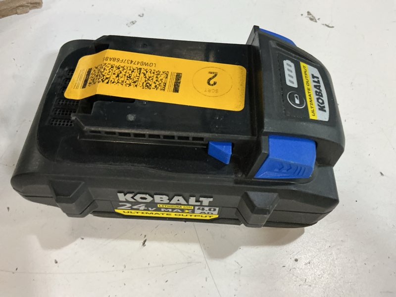Condition photo showing As Is for kobalt ultimate output 24 -volt 1 -pack lithium ( 4 ah battery )