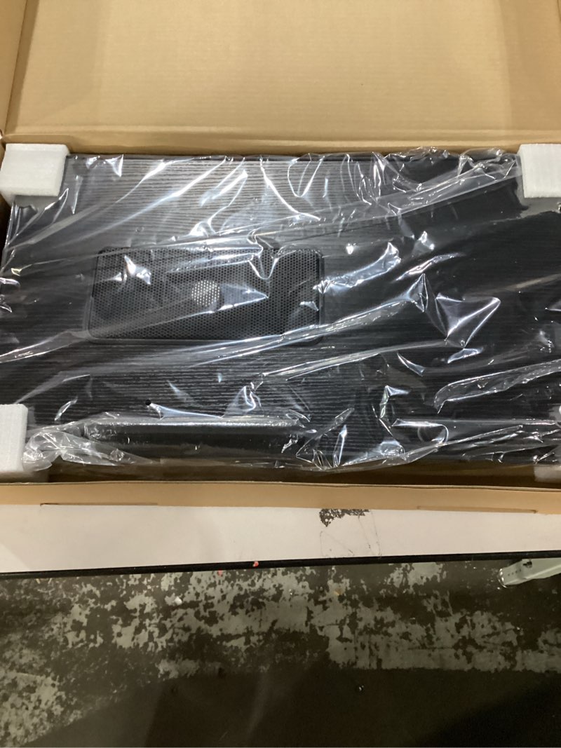 Condition photo showing New/Like New for Lap Desk for Laptop, 8AMTECH Ajustable Laptop Table with Cooling Fan Office Desk for Lap-top, Working, Reading, Writing, Drawing and Eating in Bed Sofa Floor Couch Medium Black