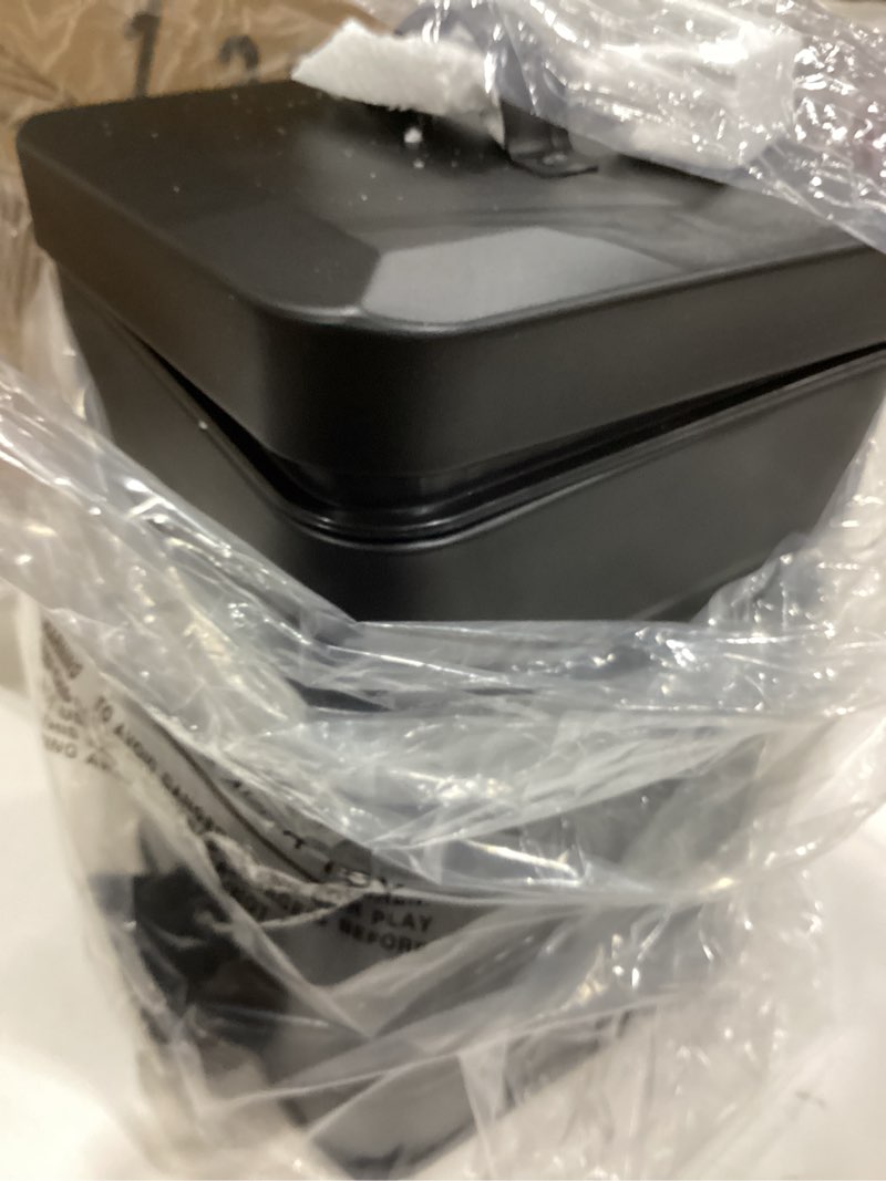 Condition photo showing As Is for CEROELDA Small Trash Can with Lid-5L/1.3 Gal,Stainless Steel Outdoor Dog Poop Garbage Can-Farmhouse Retro Metal Waste Bin w/Step Pedal for Bathroom Bedroom Office-Soft Close-Black Black 1.3 Gallons