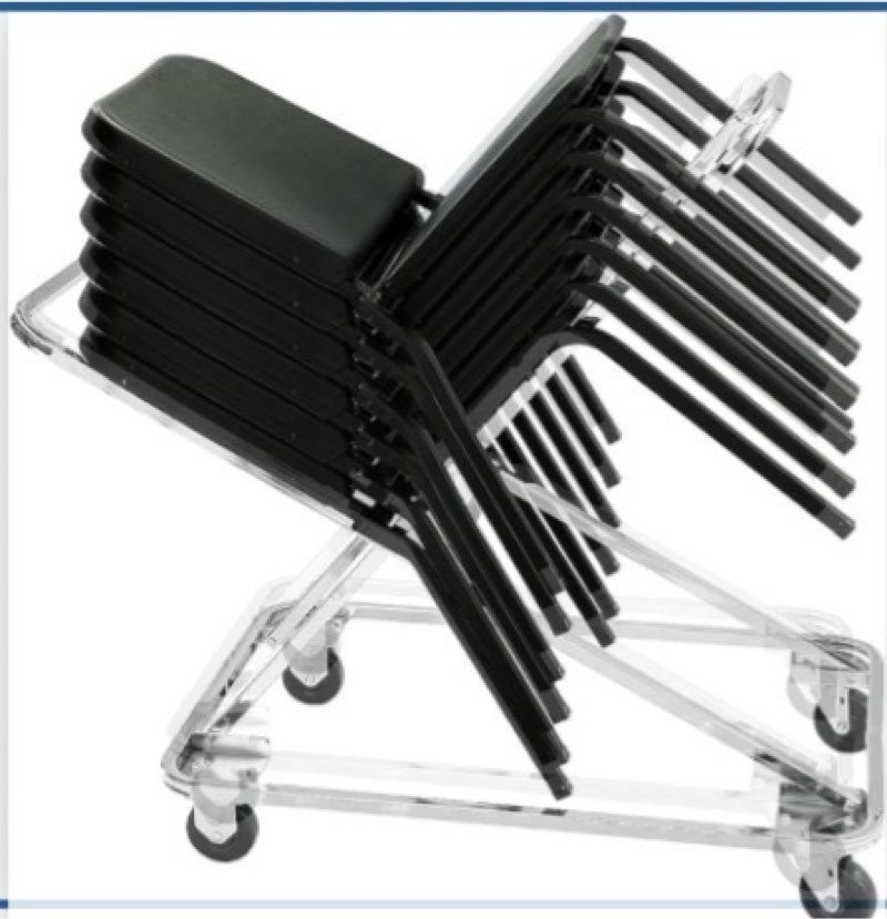 national public seating nps dolly for 8200 series music chairs, chrome (dy82)