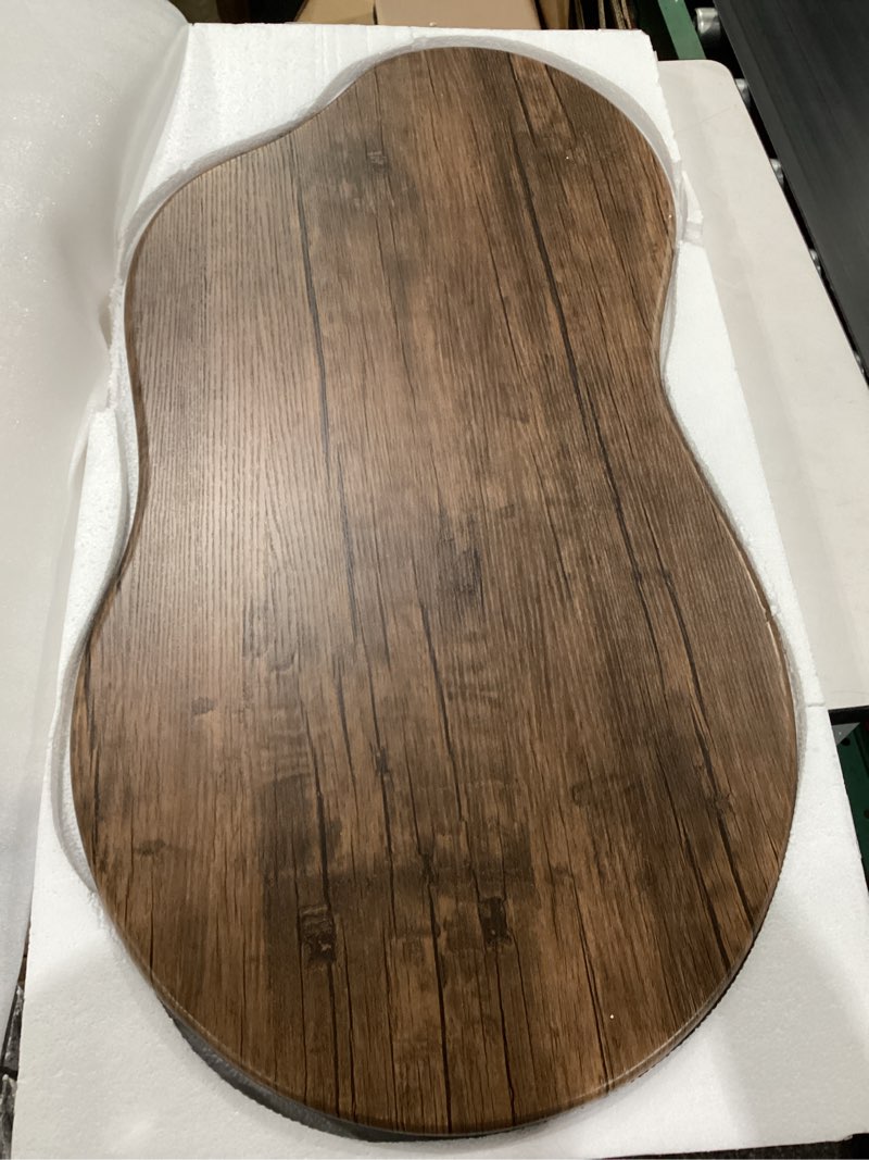 Condition photo showing New/Like New for small coffee table irregular wood grain desktop coffee tables simple modern cloud shaped center table floor standing table for living room, home office industrial brown
