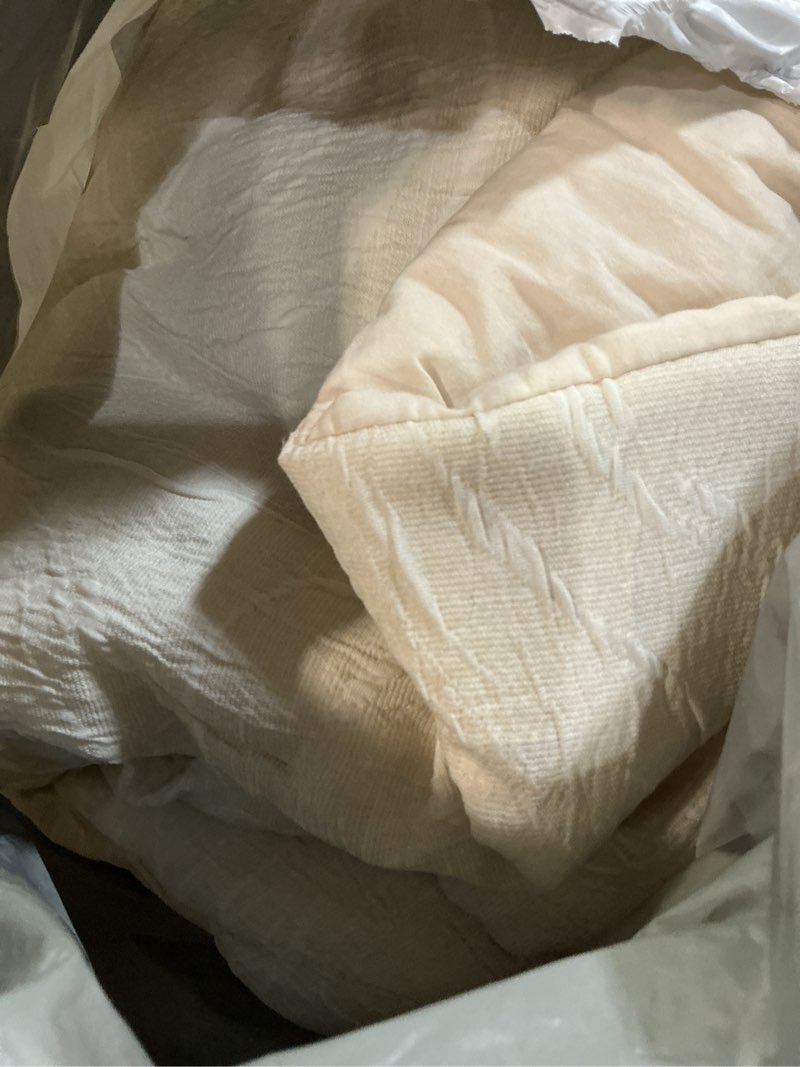 Condition photo showing As Is for monbix queen comforter set - 7 pieces birch marble pattern bed in a bag queen bedding sets with comforter, sheets, pillowcases & shams, reversible bedding comforters sets birch queen