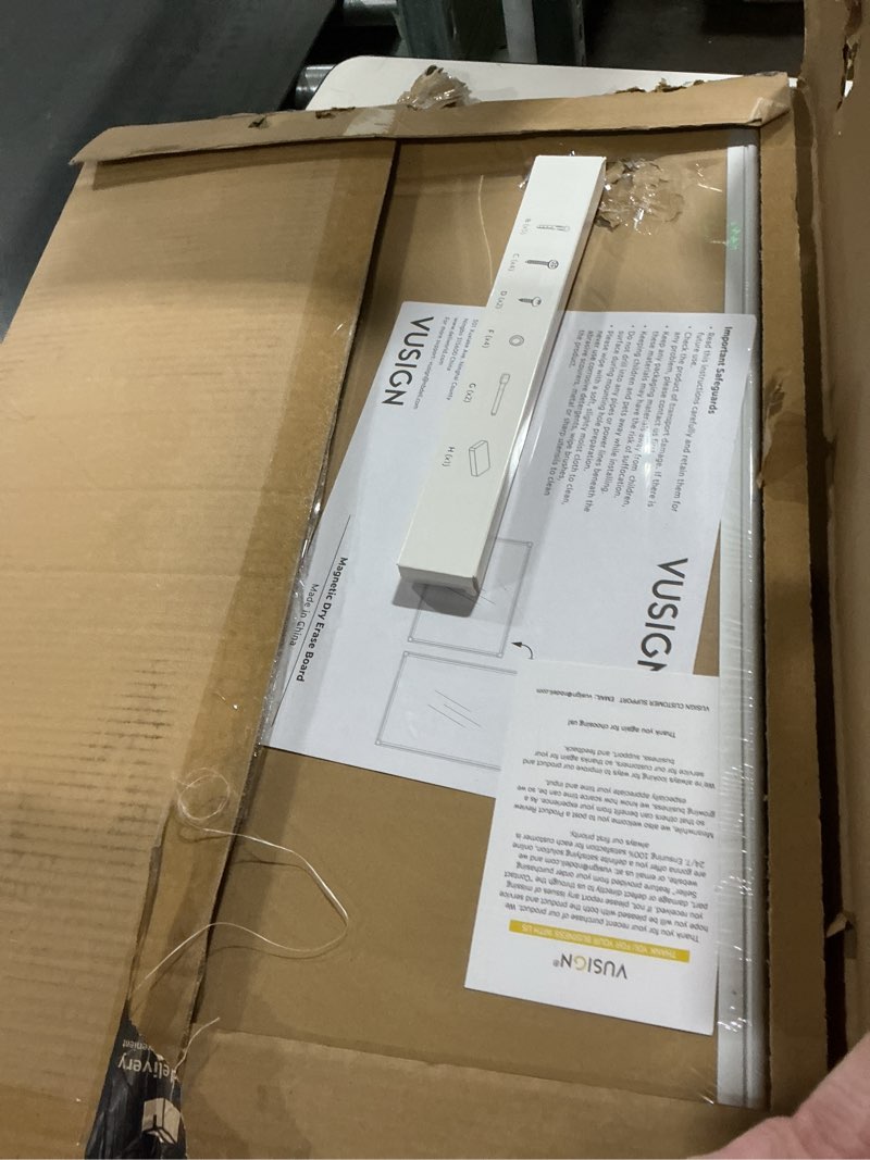 Condition photo showing Good Condition for VUSIGN Magnetic White Board Kit for Wall 18" x 12", 1 Dry Eraser & 2 Multicolor Markers & 4 Magnetic Pins, Sliver Reinforced Aluminum Frame for Home, School, Office Silver 12"W x 1.6"H