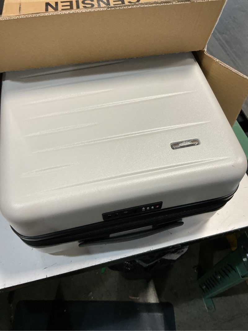 Condition photo showing Good Condition for censien 16 inch carry on luggage airline approved, expandable lightweight abs+pc hard shell suitcases with 360° spinner wheels, tsa lock, ykk zippers (white, 1 pc) carry on - 16 inch - ext white