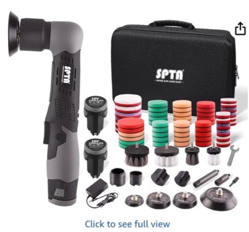 SPTA Cordless Mini Polisher, 12V Cordless Multi Polisher, Micro Cordless Scratches Killer Car Polisher RO/DA Mini Auto Machine Sets With Polishing Pad And Wool Pads for polishing, Sanding and Cleaning