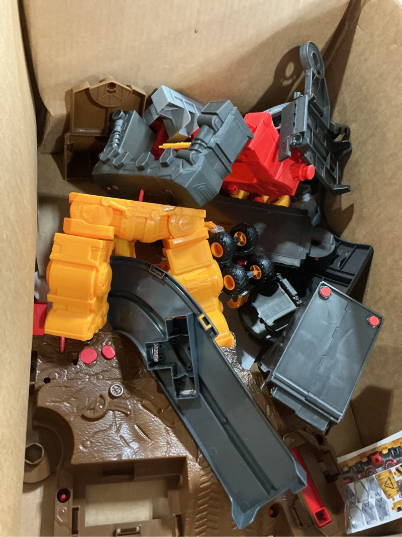 Condition photo showing As Is for monster jam smash & bash smashbot playset with launcher, exclusive 1:64 scale monster truck, 15-inch repairable robot, kids toys for boy and girls ages 3 and up