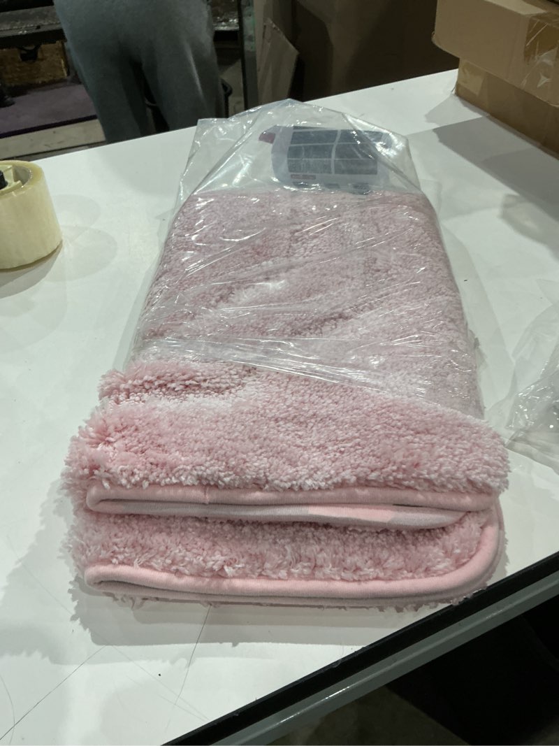 Condition photo showing Good Condition for beqhause bathroom rugs nonslip bath mat soft & absorbent shaggy bathroom mats for bathrooms machine washable bath rug for shower sink and bathtub, pink, 20"x32" pink 20"x32"