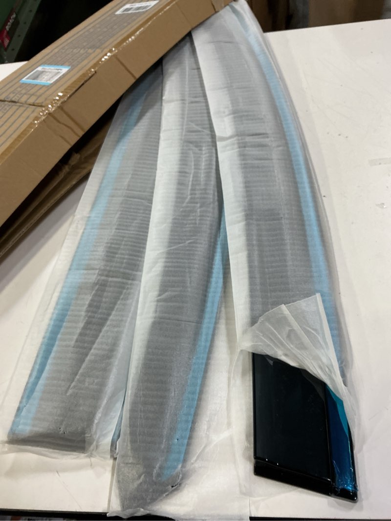 Condition photo showing Good Condition for 4pcs Smoke Tint with Chrome Trim Outside Mount Tape On/Clip On Style PVC Sun Rain Guard Vent Window Visors Compatible with 11-17 Odyssey RL5 For 2011-2017 Honda Odyssey