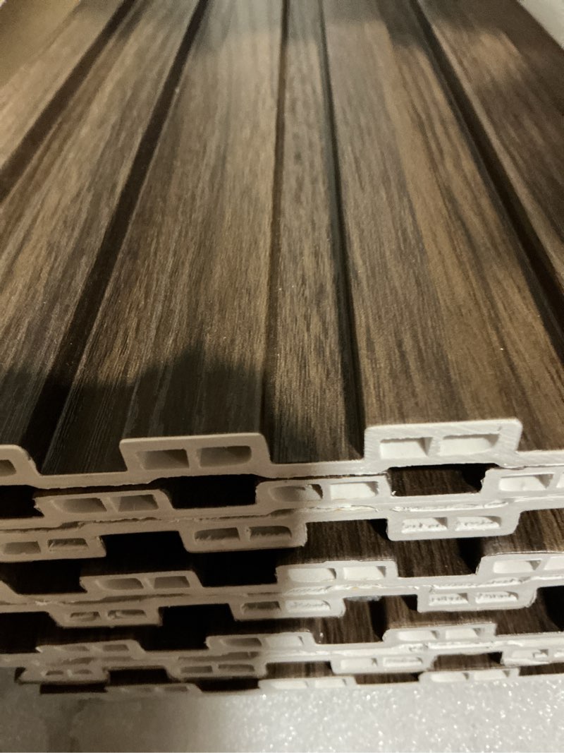 Condition photo showing Good Condition for wpc slat wall panels 8 pack 96" x 6", waterproof fluted wall paneling, accent 3d wall panel for wall decor, bathroom, bedroom, office - low grille walnut (cover approx.32 sq.ft) 96 x 6 inch walnut