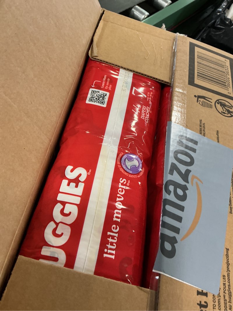 Condition photo showing New/Like New for Huggies Size 7 Diapers, Little Movers Baby Diapers, Size 7 (41+ lbs), 88 Count (2 Packs of 44), Packaging May Vary