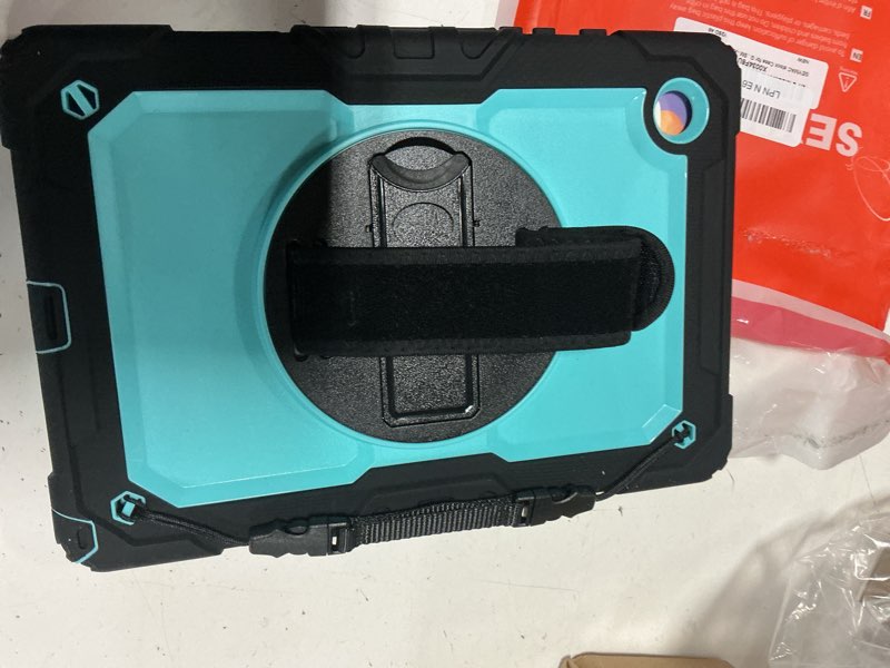 Condition photo showing Good Condition for seymac stock case for samsung galaxy tab a8 10.5'', full-body drop protection case with screen protector pencil holder [360° rotating hand strap] &stand, skyblue+black skyblue+black a8 10.5''
