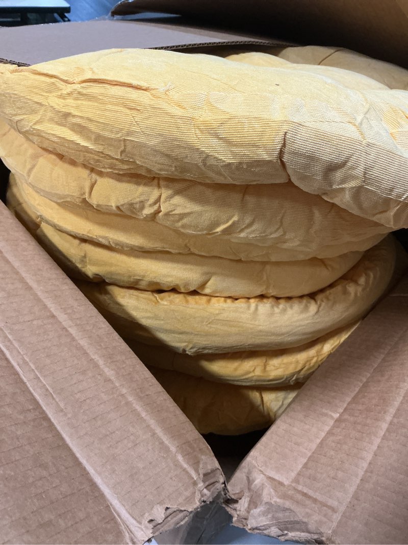 Condition photo showing Good Condition for similar 8 pcs 16 inch round floor cushions for kids and toddlers, flexible seating classroom furniture floor pillow for home, daycare, preschool, yoga and meditation (yellow) yellow 8
