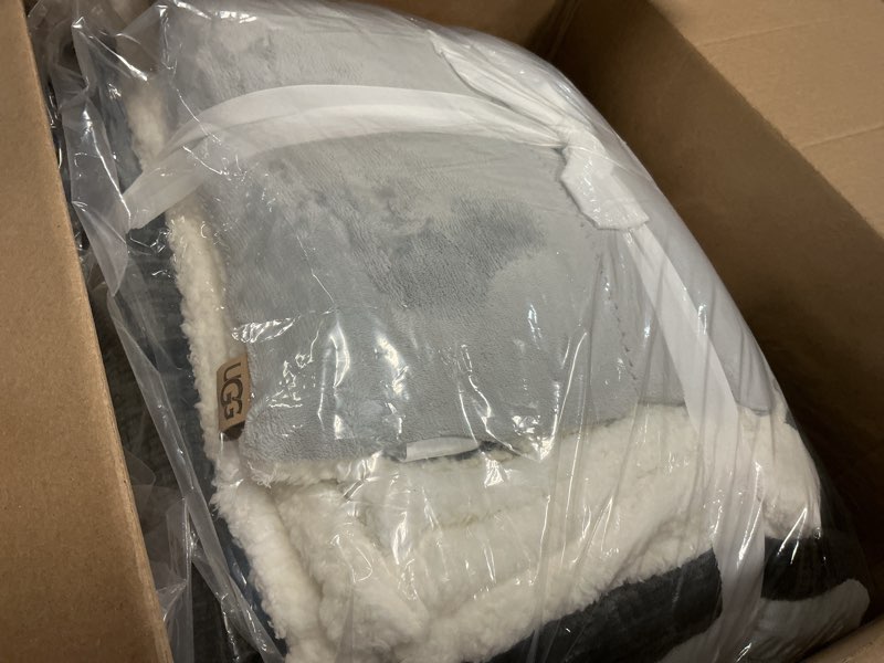 Condition photo showing Good Condition for UGG 32538 Remina King-California King 5-Piece Comforter Set Luxurious Comforter and Two Shams with 18 x 18-inch Decorative Throw Pillow and 50 x 60-inch Throw Blanket, King, Charcoal